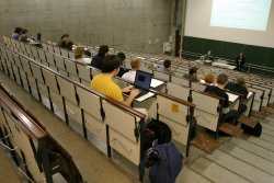 Lecture in a huge class room